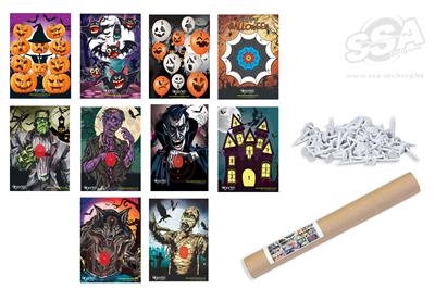Complet set of 10 Halloween Faces 